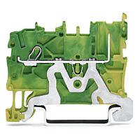 WAGO Svorka 2020-1207 základní PE – 1 vodič / 1 pin Na DIN lištu 35 × 15 a 35 × 7,5 Push-in CAGE CLAMP®, zelenožlutá