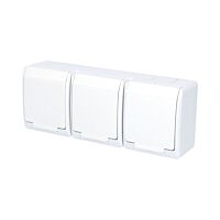 FAMATEL GALATEA Zásuvka 2P+PE 3-násobná vodorovná IP44 bílá