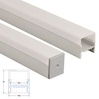 MCLED Profil AL 20x22mm, PB přisazený se sponami, mléčný difuzor, komplet, 2m