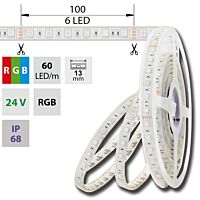 MCLED Pásek LED SMD5050 RGB, 60LED/m, 14,4W/m, DC24V, 483lm/m, IP68, 13mm, 5m