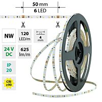 MCLED Pásek LED SMD2216 NW, 120LED/m, 7,2W/m, 625lm/m, IP20, DC 24V, 4mm, 5m