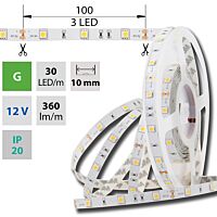 MCLED Pásek LED SMD5050 G, 30LED/m, 7,2W/m, 360lm/m, IP20, DC 12V, 10mm, 5m