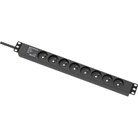 SALTEK Zásuvka RACK-PROTECTOR-X8-1U vícenásobná s integrovanou přepěťovou ochranou 8 zásuvek