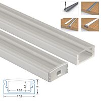 Profil AL 17/8mm PQ čirý 1m komplet