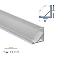 Rohový hliníkový profil RF 16x16mm včetn