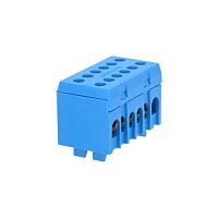 Můstek N 8+4 (svork.8x16mm2, 4x25mm2) krytý dvouřadý, IP20, modrý, 130A, na DIN /2020239