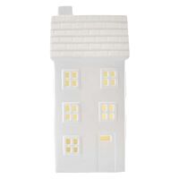 1LED CERAMIC HOUSE TALL WHITE WW