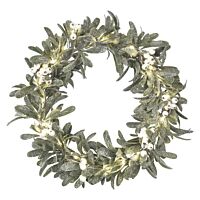 25LED MISTLETOE WREATH 3AA WW