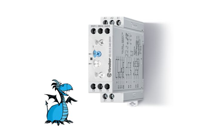 FINDER Časové relé 83.02.0.240.0000, 2P/12A, 24-240V AC/DC