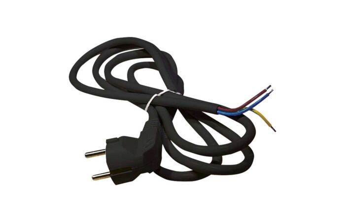 EMOS Flexo 3m PVC kulatá 3x0,75 vidlice úhlová černá