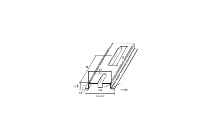 SCHMACHTL Lišta DIN 35x7,5 perforovaná 5,2mm Sendzimir 2000mm