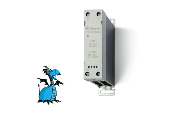 FINDER Relé SSR 77.11.9.024.8250, 1Z/15A, 24V DC