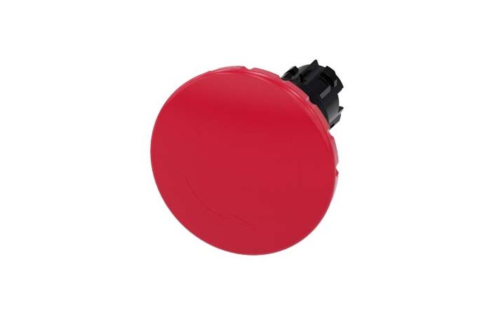 SIEMENS Tlačítko hřibové nouzového zastavení, 22 mm, kulaté, plast, červená, 60mm, odblokování otočením