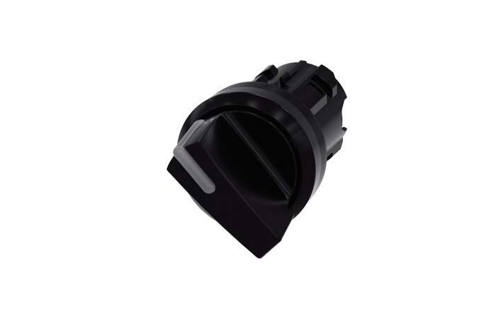 SIEMENS Spínač otočný s osvětlením, 22 mm, kulatý, plast, černá barva, krátká páčka