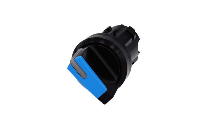 SIEMENS Spínač otočný, s osvětlením, 22 mm, kulatý, plast, modrá