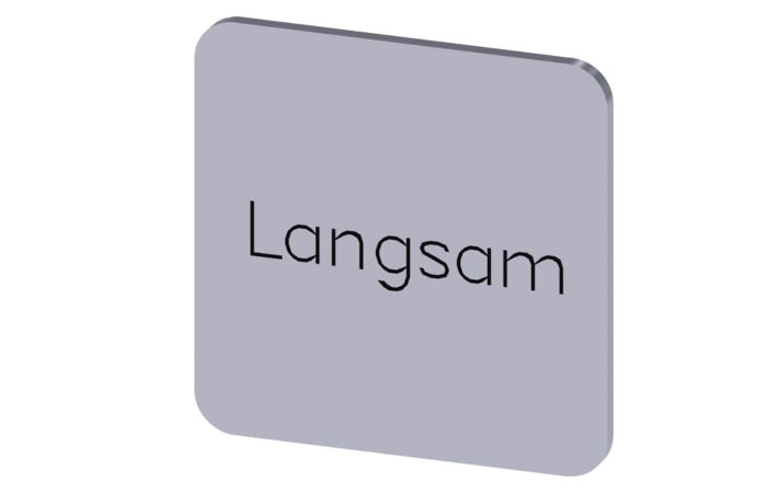 SIEMENS Štítek popisný 22 x 22 mm, štítek stříbrný, popisek LANGSAM