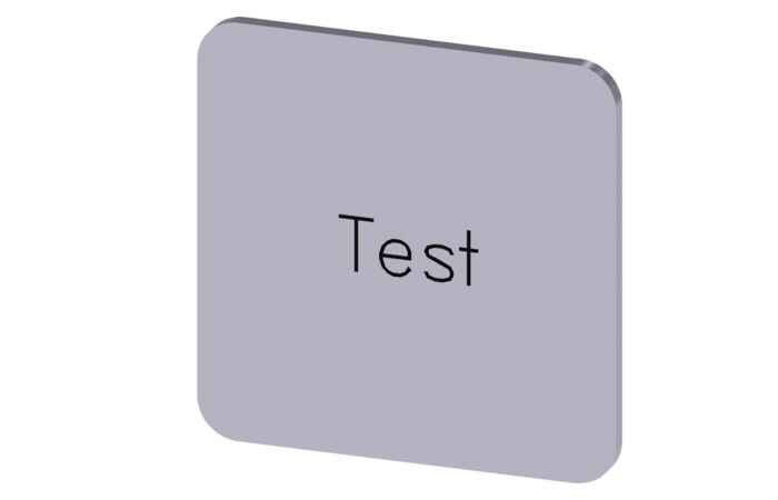 SIEMENS Štítek popisný 22 x 22 mm, štítek stříbrný, popisek TEST