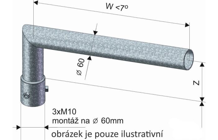 KOOPERATIVA Výložník SK 2- 500/120 žárový zinek
