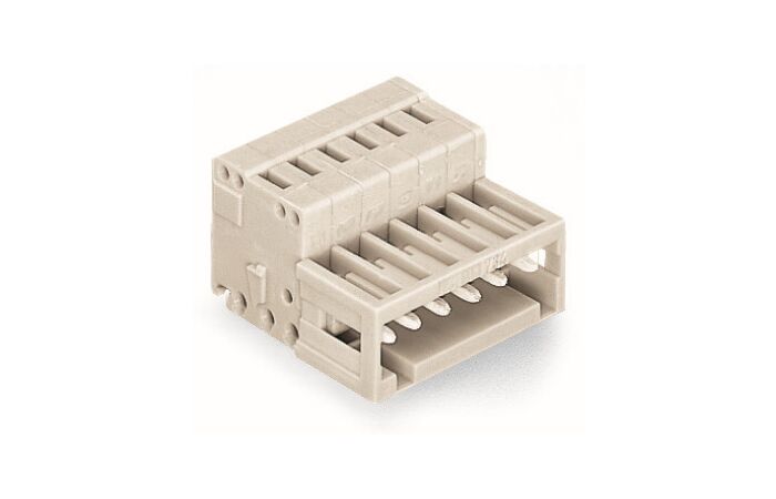 WAGO Konektor 734-304 1vodičový s pájecími piny CAGE CLAMP® 1,5 mm², šedá