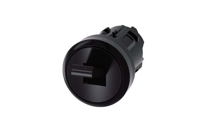 SIEMENS Spínač kolébkový, 22 mm, kulatý, plast, černá barva, 2 spínací polohy O<I