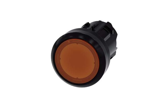 SIEMENS Tlačítko, osvětlené, 22 mm, kulaté, plast, amber knoflík stiskací