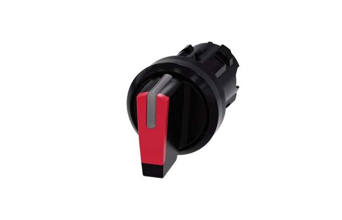 SIEMENS Spínač otočný, s osvětlením, 22 mm, kulatý, plast, červená