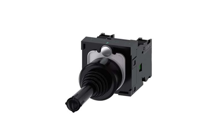SIEMENS Spínač křížový, 22 mm, kulatý, plast, černá barva, vodorovný, 1 NO, 1 NO