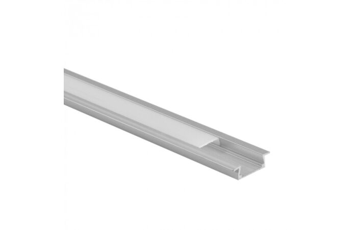ECO LIGHT Profil LED P02 vestavný hliníkový anodizovaný 2m + difuzor opál/mléčný + 4x koncovka