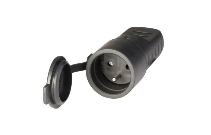 SCAME Zásuvka-spojka 230V/16A krytka pryž IP44 černá