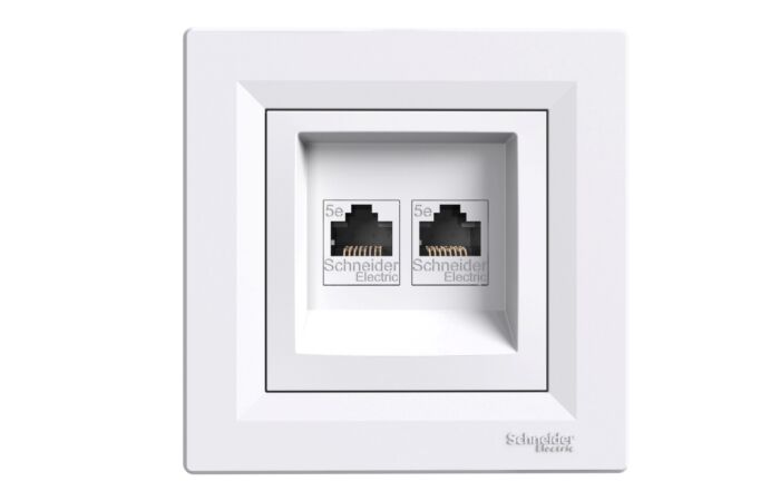 SCHNEIDER Zásuvka Asfora datová 2xRJ45 5e UTP bílá