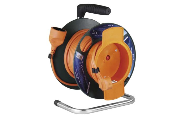 EMOS Přívod prodlužovací 25m zásuvka-spojka1x230V/16A s bubnem IP20 oranžová (H05VVF3G 3x1,5)