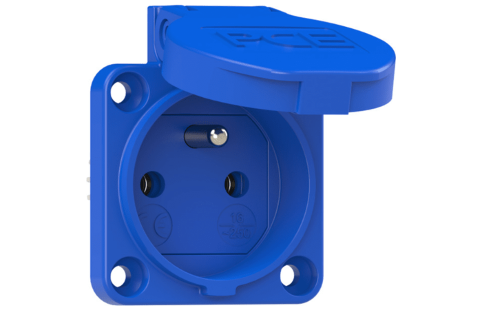 PCE Zásuvka 16A/250V 3-pólová vestavná IP54 modrá