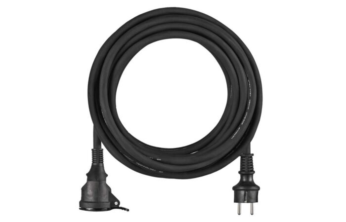 EMOS Přívod prodlužovací 10m 1zásuvka-spojka 250V/16A krytka pryž IP44 černá (H07RNF3G 3x1,5)