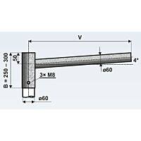 AMAKO Výložník UD 1/60 - 1000 rovný, žárový zinek