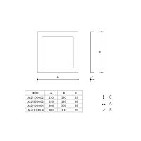 LEDMED Svítidlo LED MOUNTED 18W 1530lm 4000K čtverec IP20