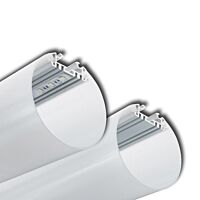 MCLED Profil závěsný Ø 100mm vč. mléčného difuzoru 1m hliník