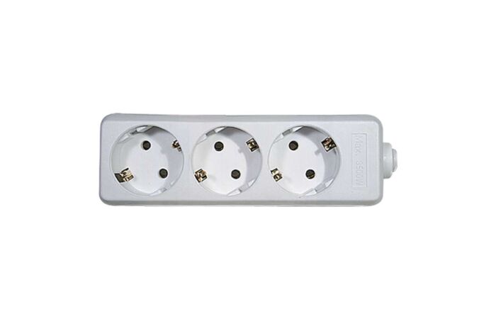 EMOS Zásuvka trojnásobná SCHUKO 230V/16A plast IP20 bílá