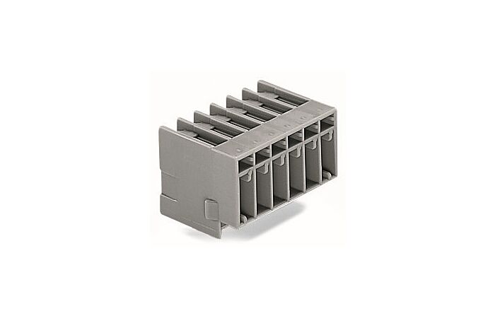 WAGO Konektor 769-673 s pájecími piny THT Pájecí kontakt 1,0 × 1,0 mm Úhlové provedení, šedá