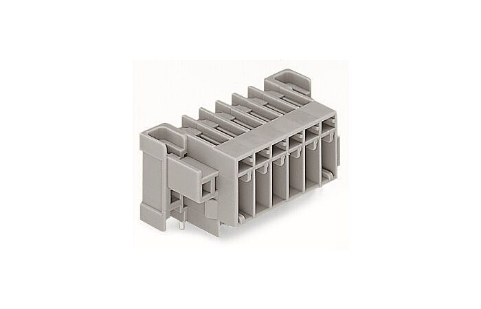 WAGO Konektor 769-665/004-000 s pájecími piny THT Pájecí kontakt 1,0 × 1,0 mm Úhlové provedení, šedá