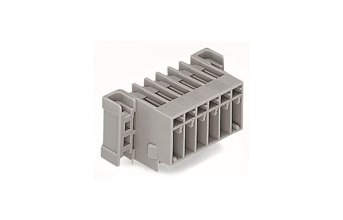 WAGO Konektor 769-672/003-000 s pájecími piny THT Pájecí kontakt 1,0 × 1,0 mm Úhlové provedení, šedá