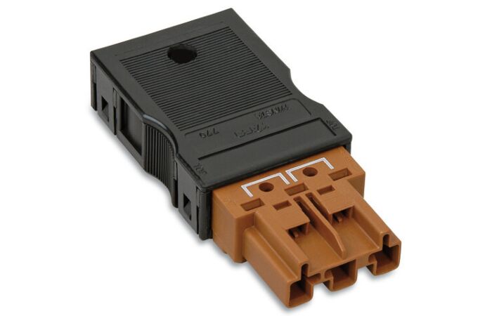 WAGO Konektor 770-1373/146-000 Můstkový S namontovaným pouzdrem s odlehčením v tahu3pólová, hnědá