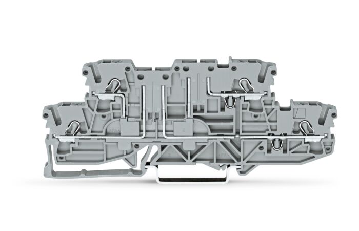 WAGO Svorka 2002-2941 dvoupatrová dvojitá rozpojovací na lištu 35 × 15 a 35 × 7,5, šedá