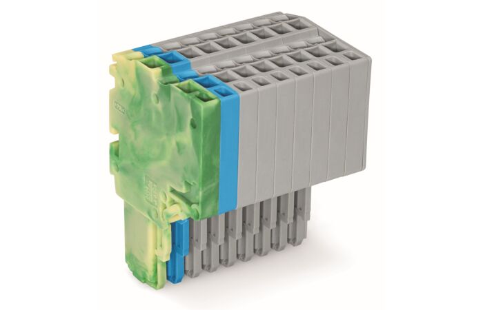 WAGO Svorka 2020-209/000-039 2vodičová pružinová Push-in CAGE CLAMP® 1,5 mm², zelenožlutá/modrá/šedá