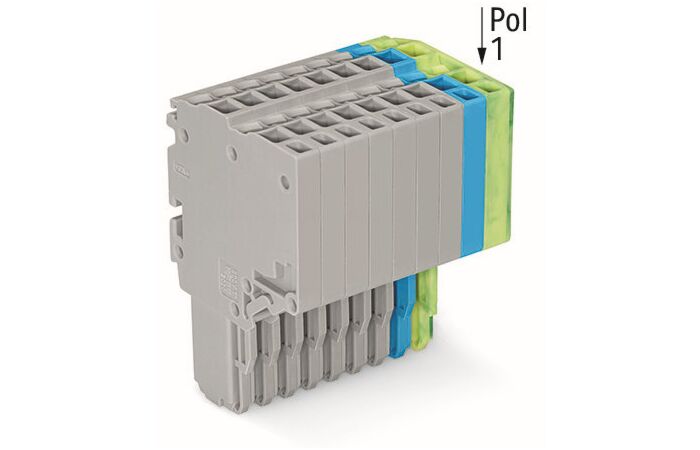 WAGO Svorka 2020-210/000-038 2vodičová pružinová Push-in CAGE CLAMP® 1,5 mm², šedá/modrá/zelenožlutá