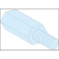 4 šestiboké distanční kusy M6 V=25mm