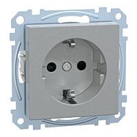 Zásuvka Schuko, Sys-M, bezšr., aluminium