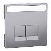 Centr. deska RJ45 2nás. popis, stainless