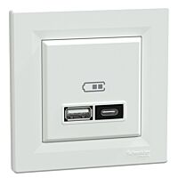 Zásuvka Asfora USB A+C 21W bílá