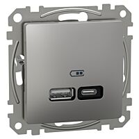 Zásuvka Sedna USB A+C 21W Aluminium