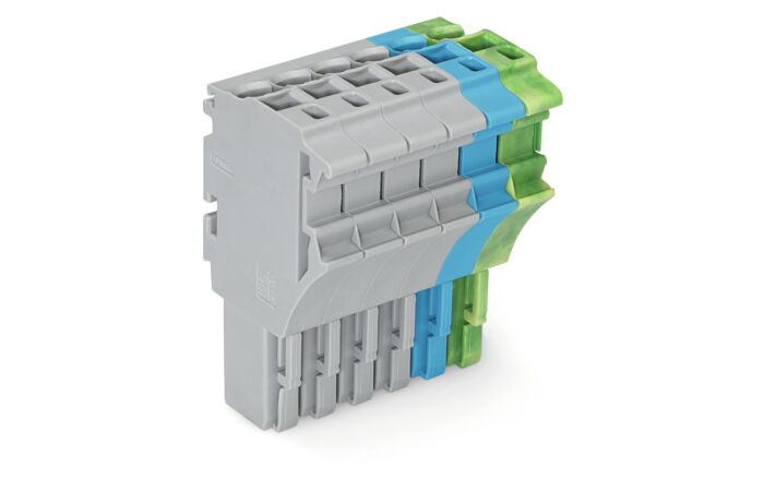 WAGO Svorka 2022-106/000-038 1vodičová pružinová Push-in CAGE CLAMP®, 4 mm², šedá/modrá/zelenožlutá